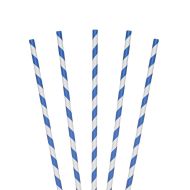 Paper Drinking Straw - Blue & White 100% Biodegradable 8inch - Pack of 250