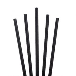 Cocktail Drinking Straws - Black Paper - 100% Compostable - Pack of 250