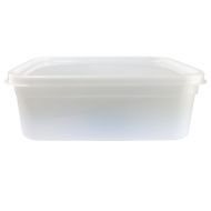 Rectangular ice Cream Container with Lid - 2 Litre - Stackable Recyclable Polypropylene - Pack of 20