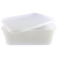 Ice Cream Container - 2 Litre - Rectangular Stackable Recyclable - Single