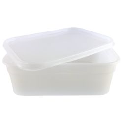 Ice Cream Container - 2 Litre - Rectangular Stackable Recyclable - Single