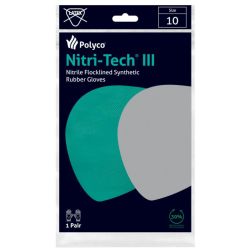 Nitrile-Tech III Nitrile Synthetic Rubber Glove Green Size 10 - Pair