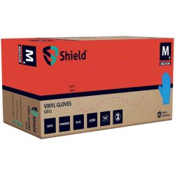 GD11-L - Powdered Blue Vinyl Gloves - Large - Box of 100