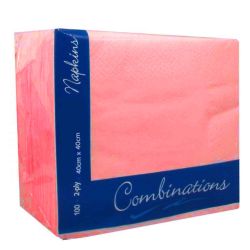 Rose Pink 40cm 2ply Napkins - Pack Of 100