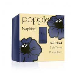 Navy Blue 8-Fold 40cm 2ply Napkins - Pack of 100