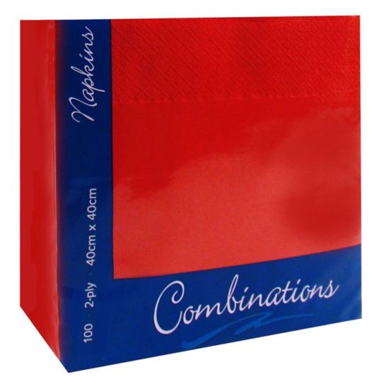 Red 40cm 2ply Napkins - Pack Of 100 PAP4130 Red 40cm 2ply Napkins - Pack Of 100 PAP4130