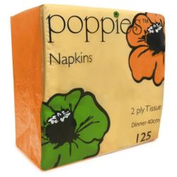 Orange 40cm 2ply Napkins - Pack of 125