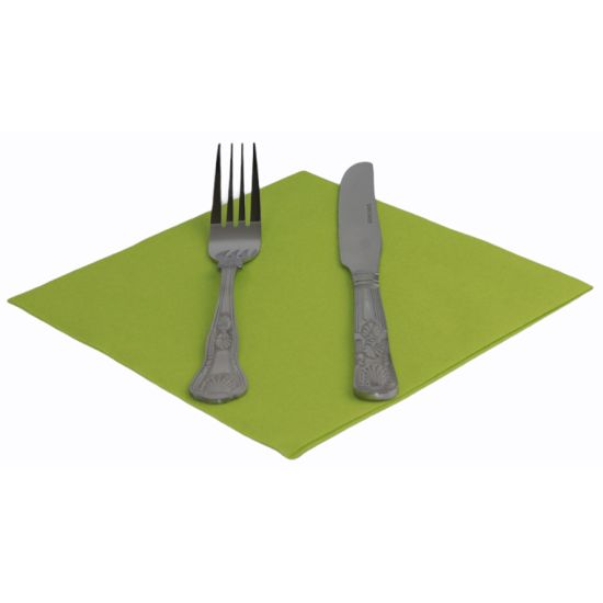 Kiwi Green Linen Feel Luxury Airlaid Paper Napkins 40cm Pack of 50