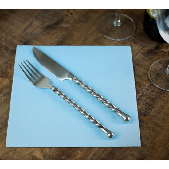 Baby Blue Linen Feel Luxury Airlaid Paper 40cm Napkins Pack of 50 Baby Blue Linen Feel Luxury Airlaid Paper 40cm Napkins Pack of 50