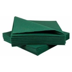 Green Disposable Napkins 40cm Linen Feel Luxury Airlaid Paper Pack of 50