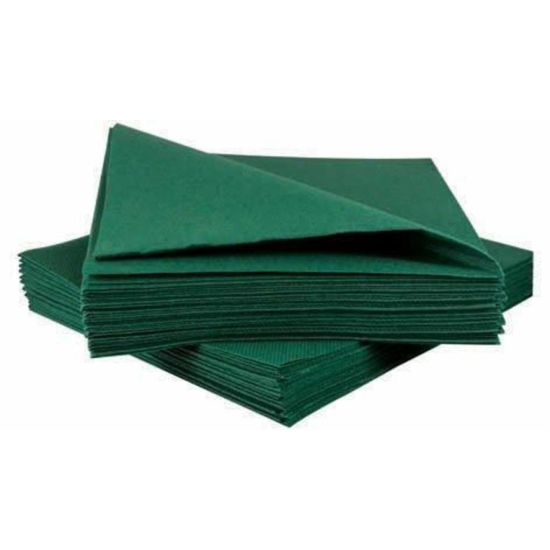 Green Linen Feel Luxury Airlaid Paper 40cm Napkins Pack of 50