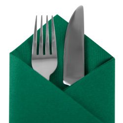 Green Disposable Napkins 40cm Linen Feel Luxury Airlaid Paper Pack of 50