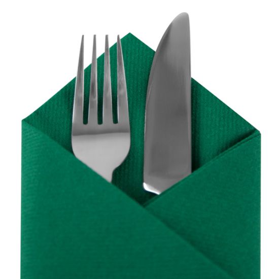 Green Linen Feel Luxury Airlaid Paper 40cm Napkins Pack of 50 Green Linen Feel Luxury Airlaid Paper 40cm Napkins Pack of 50