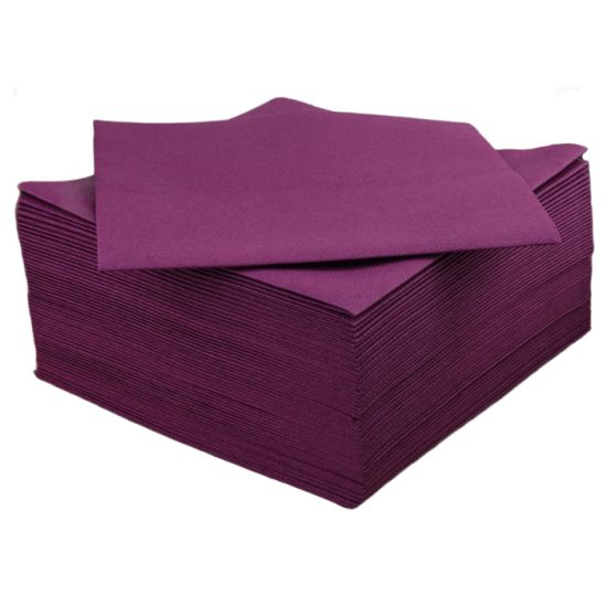 Purple Napkins 40cm Luxury Linen Feel Airlaid Paper Pack of 50