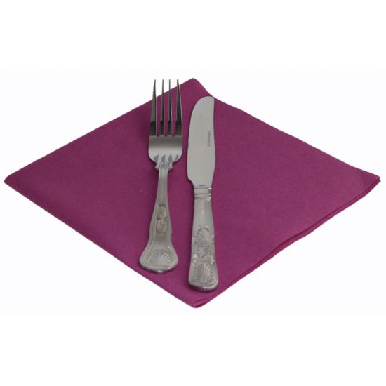 Purple Napkins 40cm Luxury Linen Feel Airlaid Paper Pack of 50