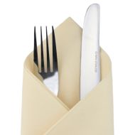 Champagne / Cream Disposable Napkins 40cm Linen Feel Luxury Airlaid Paper Pack of 50