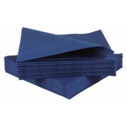 Navy Blue Disposable Napkins 40cm Linen Feel Luxury Airlaid Paper Pack of 50