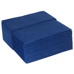 Navy Blue Disposable Napkins 40cm 8-Fold Linen Feel Airlaid Paper Pack of 50