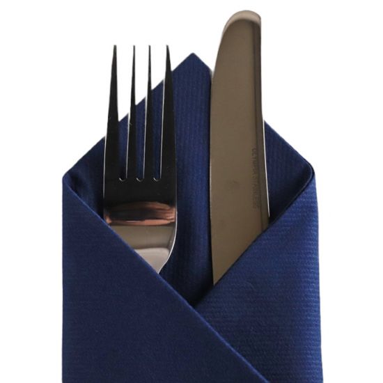 Navy Blue 40cm Luxury Linen Feel Airlaid Paper Napkins Pack of 50