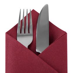 Beaujolais / Burgundy Disposable Napkins 40cm Linen Feel Luxury Airlaid Paper Pack of 50