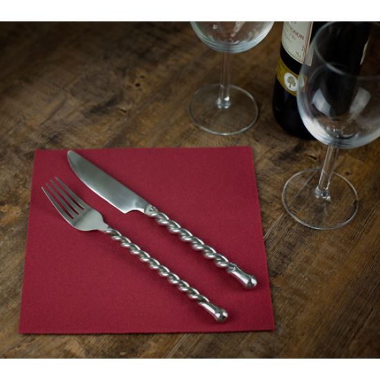 Beaujolais / Burgundy 40cm Linen Feel Luxury Airlaid Paper Napkins Pack of 50