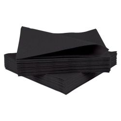 Black Disposable Napkins 40cm Linen Feel Luxury Airlaid Paper Pack of 50
