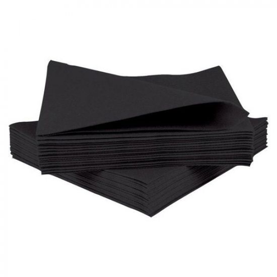 Black 40cm Linen Feel Luxury Airlaid Paper Napkins Pack of 50