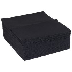 Black Disposable Napkins 40cm 8-Fold Linen Feel Luxury Airlaid Paper Pack of 50