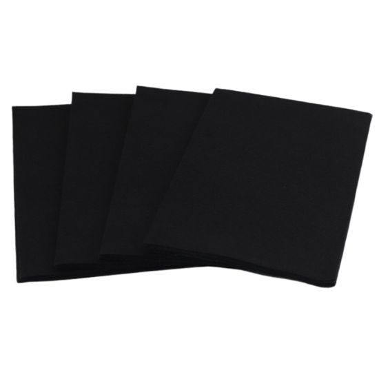 Black 40cm 8-Fold Linen Feel Luxury Airlaid Paper Napkins Pack of 50