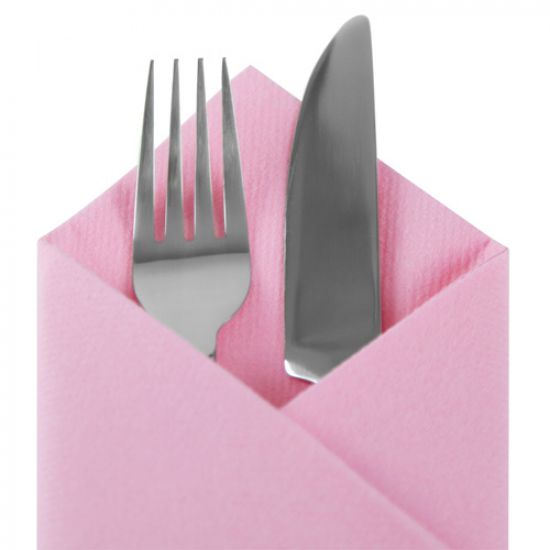 Pink Disposable Napkins 40cm Linen Feel Luxury Airlaid Paper Pack of 50