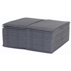 Dark / Slate Grey Disposable Napkins Luxury Linen Feel Airlaid 8-Fold 40cm Pack of 50