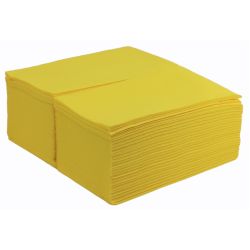 Yellow Disposable Napkins 40cm 8-Fold Linen Feel Airlaid Paper Pack of 50