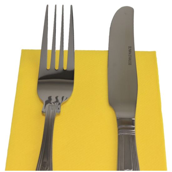 Yellow 40cm 8-Fold Linen Feel Airlaid Paper Napkins Pack of 50