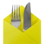 Yellow Disposable Napkins 40cm Linen Feel Luxury Airlaid Paper Pack of 50