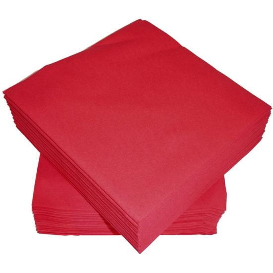 Red Linen Feel Luxury Airlaid Paper 40cm Napkins Pack of 50