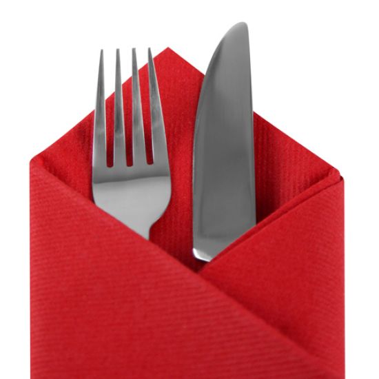 Red Linen Feel Luxury Airlaid Paper 40cm Napkins Pack of 50