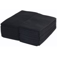 Black Pocket Napkins Linen Feel Airlaid DIsposable 40cm Pack of 50