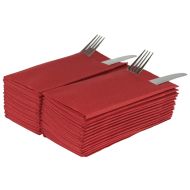 Beaujolais / Burgundy Pocket Napkins Linen Feel Airlaid DIsposable 40cm Pack of 50