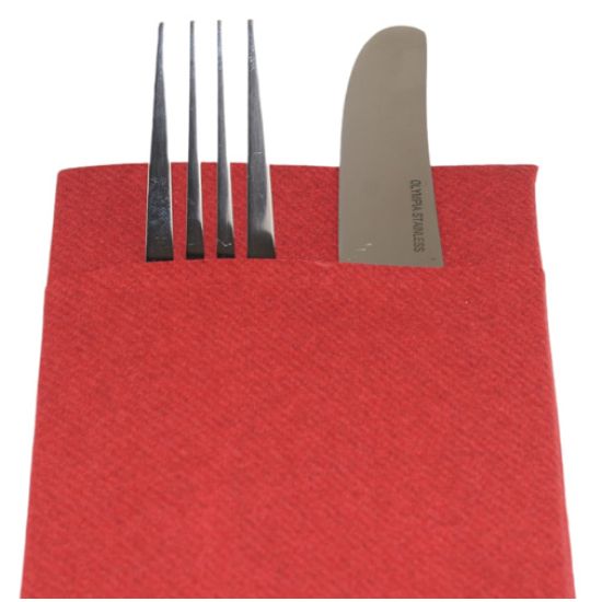 Burgundy Luxury Linen Feel Airlaid Paper Pocket Napkins 40cm Pack of 50