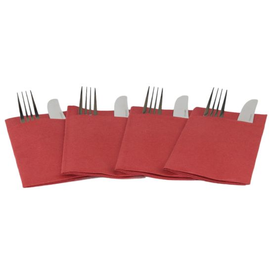 Burgundy Luxury Linen Feel Airlaid Paper Pocket Napkins 40cm Pack of 50 Burgundy Luxury Linen Feel Airlaid Paper Pocket Napkins 40cm Pack of 50