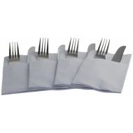 Grey Disposable Pocket Napkins Linen Feel Luxury Airlaid Paper 40cm Pack of 50