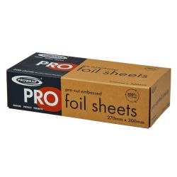 Foil Pre Cut Sheets 270mm X 300mm 14mu (500 Sheets Per Box)