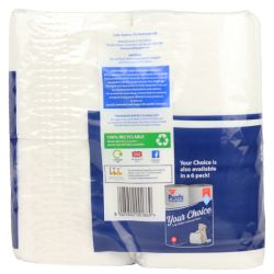 Quilted Toilet Tissue Paper Roll 2ply White Pack of 40