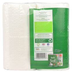 Quilted Toilet Tissue Paper Roll 3ply White Pack of 40