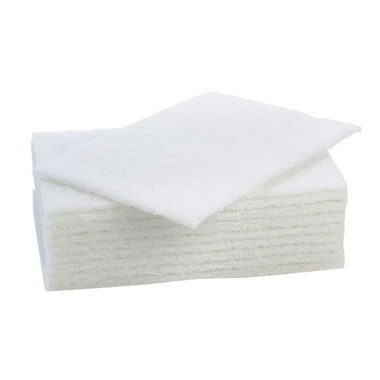 Large White Non-Scratch Scourers - Pack Of 10 CAT3003