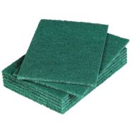 Small Green Flat Scourers 150mm x 100mm - Pack of 10