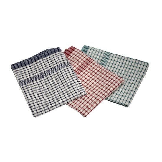 Professional Rice Weave Tea Towels - Pack Of 10, Assorted Colours GW2002
