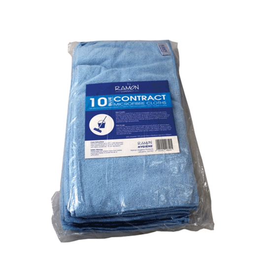 Contract Blue Microfibre General Purpose Cloth - Pack Of 10 GW4010 Contract Blue Microfibre General Purpose Cloth - Pack Of 10 GW4010