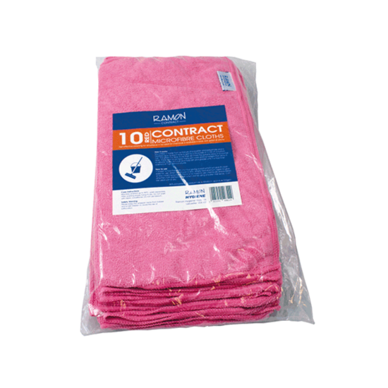 Contract Red Microfibre General Purpose Cloth - Pack Of 10 GW4012 Contract Red Microfibre General Purpose Cloth - Pack Of 10 GW4012