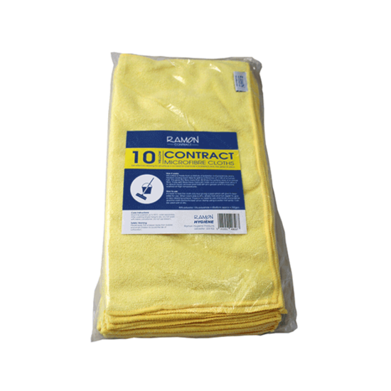 Contract Yellow Microfibre General Purpose Cloth - Pack Of 10 GW4013 Contract Yellow Microfibre General Purpose Cloth - Pack Of 10 GW4013